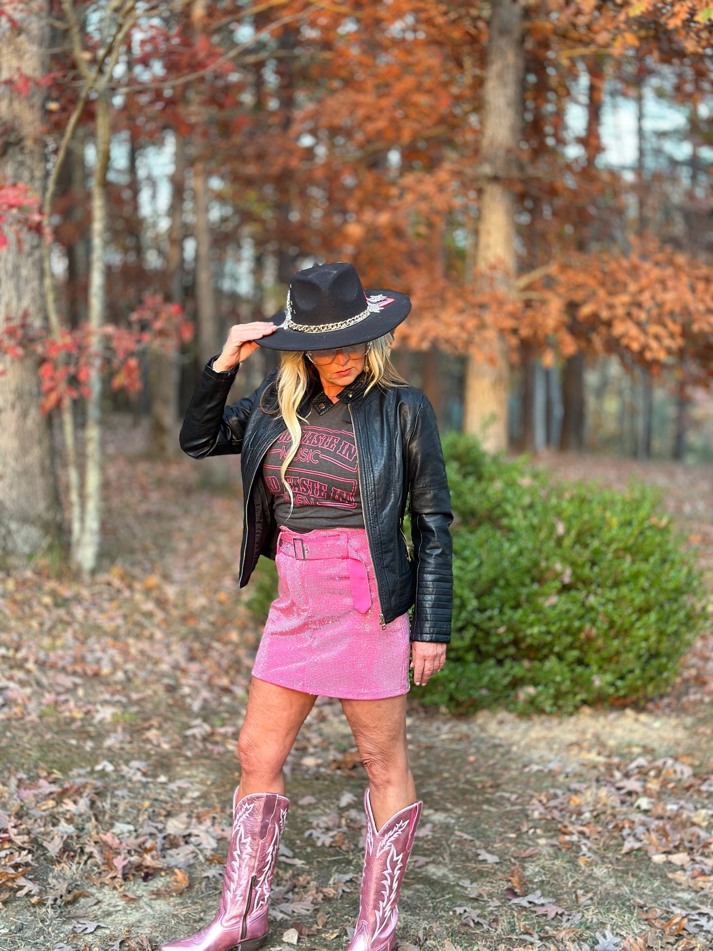 Pink Rhinestone Skirt