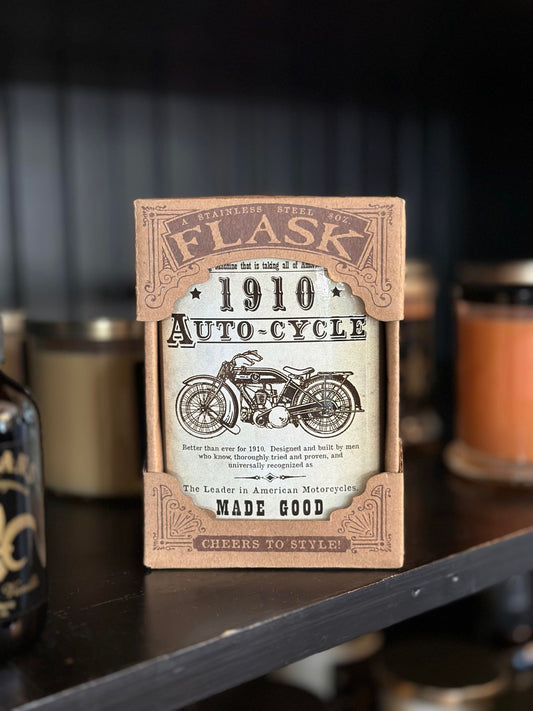 1910 Auto Cycle Flask