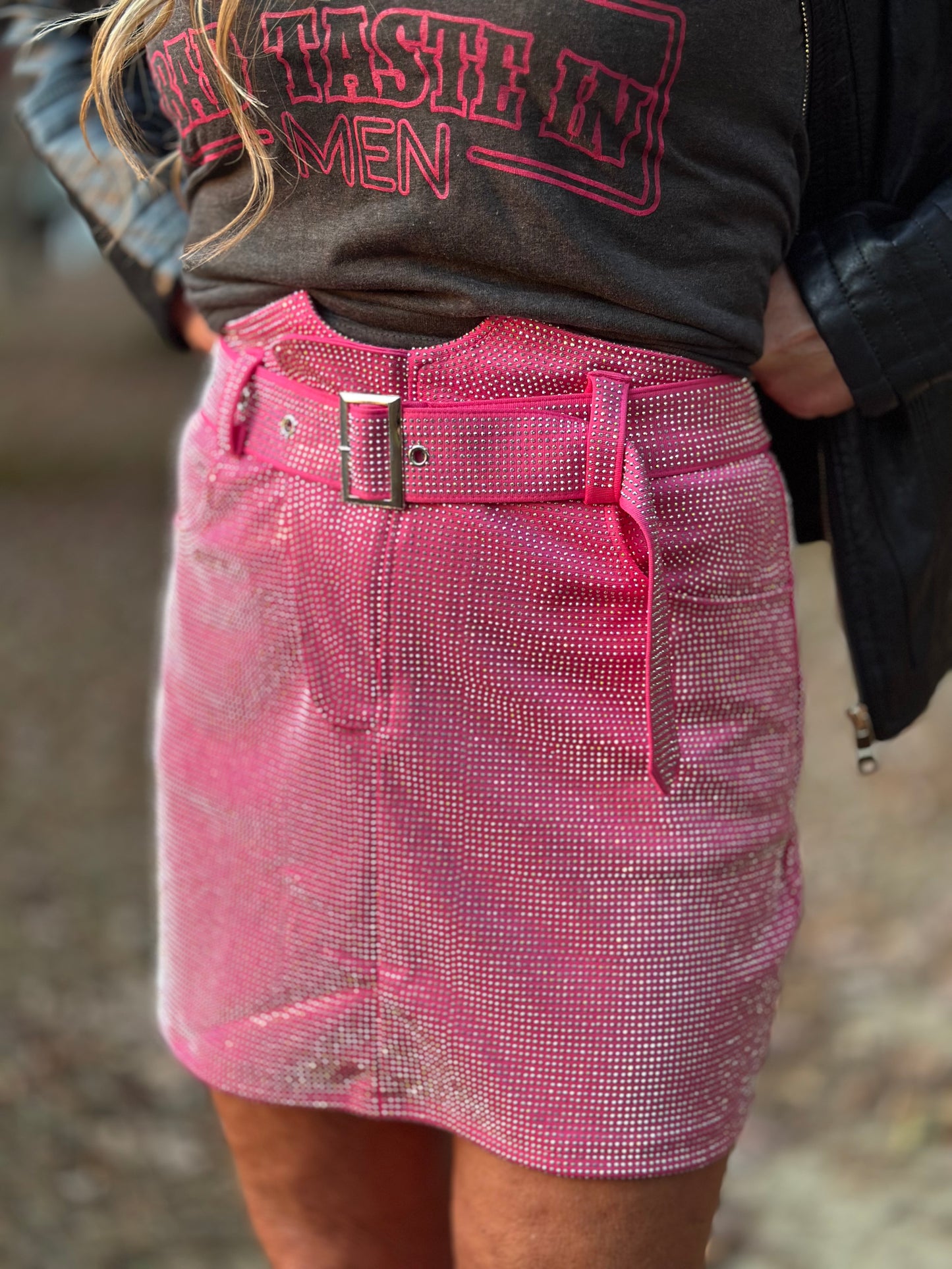 Pink Rhinestone Skirt