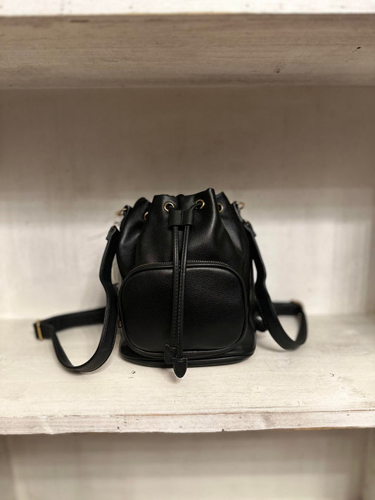 Black Drawstring Handbag