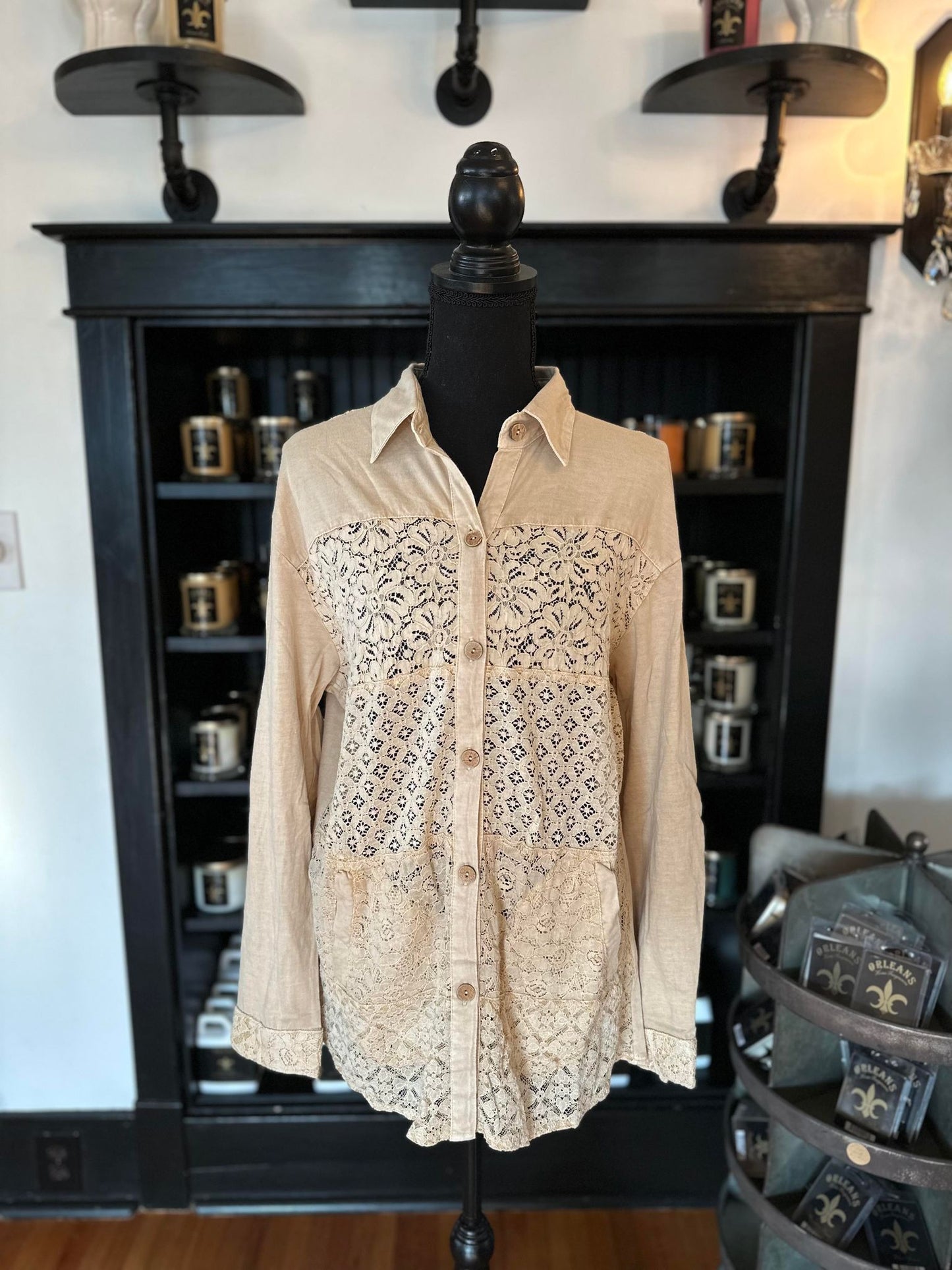 Cream Laced Blouse