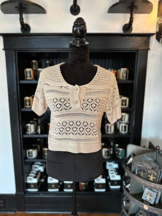 Taupe Knit Crop