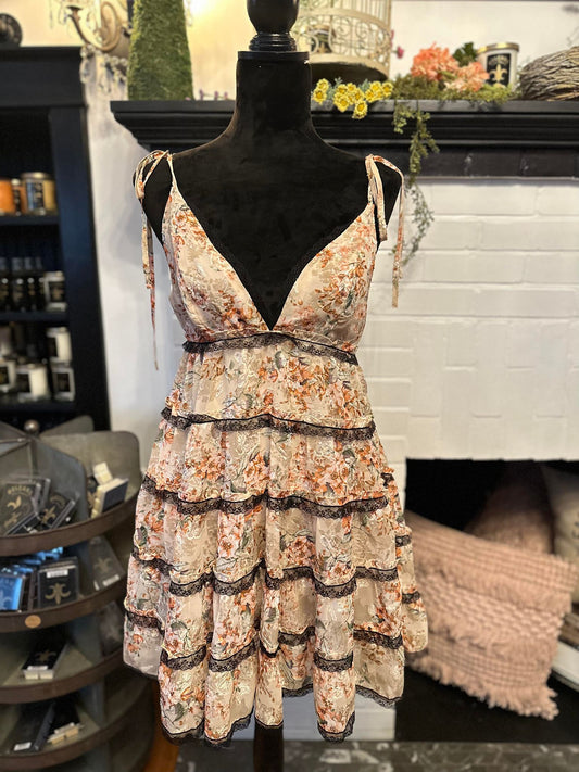 Peach Floral Dress