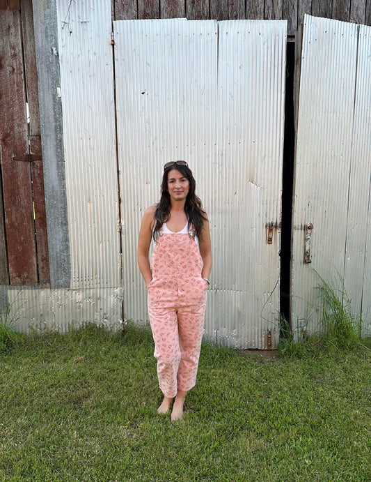 Pink Floral Coveralls